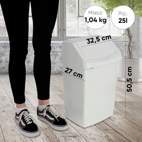 Curver Click-It Waste Bin Plastic White 25L