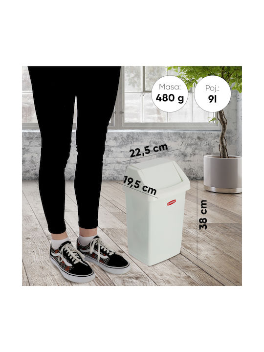 Click-it Trash Bin 9l 22.9x18.9x38.1cm White