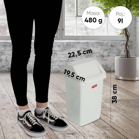 Click-it Waste Bin 9l 22.9x18.9x38.1cm White