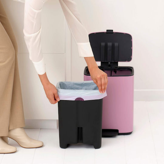 Brabantia Κάδος Bo Pedal Απορριμμάτων Πλαστικός με Πεντάλ 12lt Ροζ