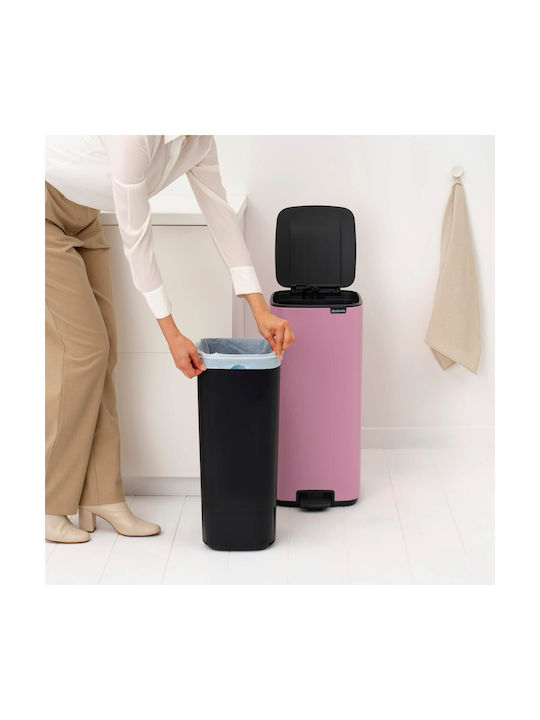 Brabantia Bo Pedal Kunststoff Mülleimer mit Pedal Rosa 30lt