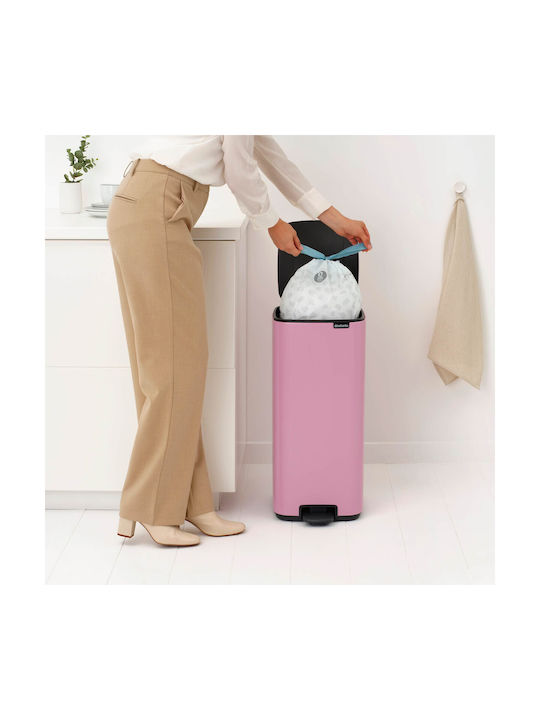 Brabantia Bo Pedal Kunststoff Mülleimer mit Pedal Rosa 30lt