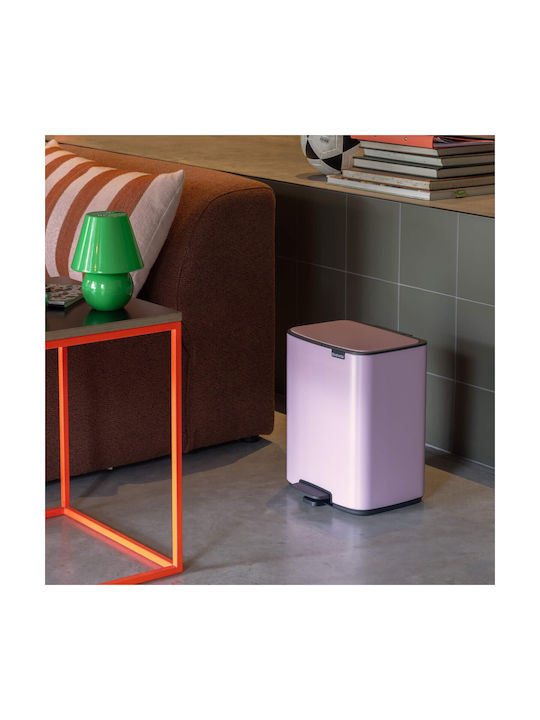 Brabantia Bo Pedal Kunststoff Mülleimer mit Pedal Rosa 12lt