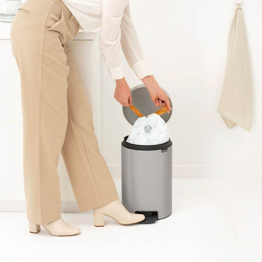 Brabantia NewIcon Pedal Waste Bin Plastic with Pedal Grey 12lt