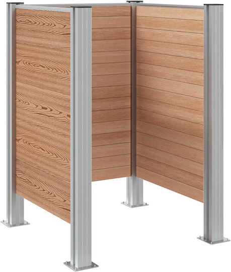 vidaXL Κάδος Απορριμμάτων Μεταλλικός 120lt Καφέ