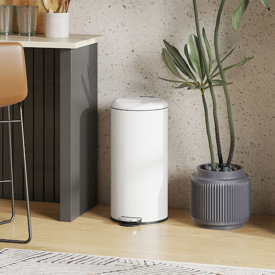 HomCom HomCom Kunststoff Mülleimer Mit Pedal 30l Beiges