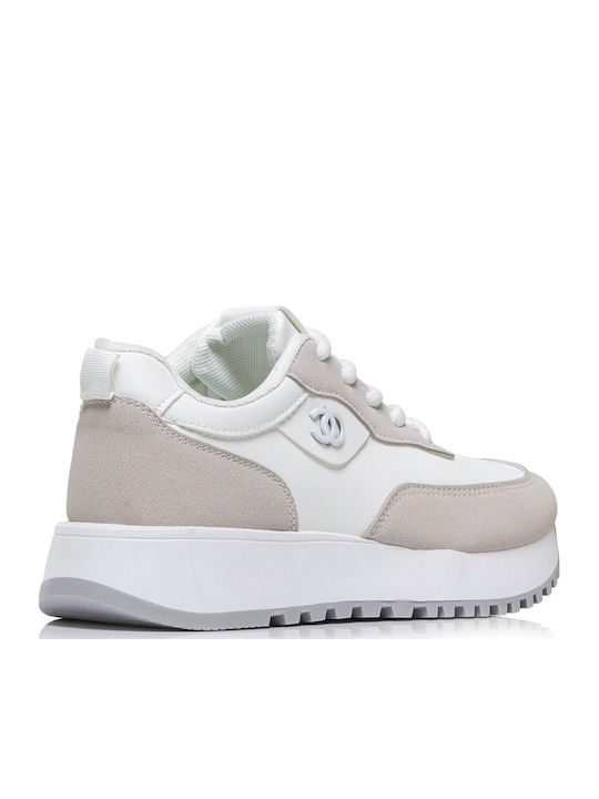 Women's Flatforms Sneakers White Grey