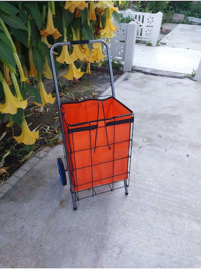 Υφασμάτινο Καρότσι Λαϊκής Πορτοκαλί 100x40x55cm