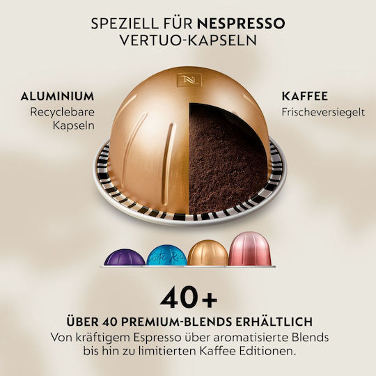 Krups Vertuo UP Kaffeekapselmaschine für Vertuo Kapseln Druckreiniger 15bar Tinten Schwarz