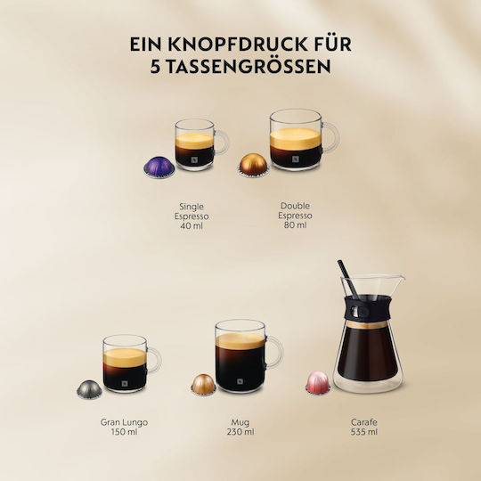 Krups Vertuo UP Kaffeekapselmaschine für Vertuo Kapseln Druckreiniger 15bar Tinten Schwarz