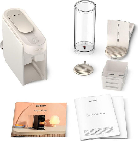 De'Longhi Vertuo Up Καφετιέρα για Κάψουλες Nespresso Πίεσης 15bar Pearl White