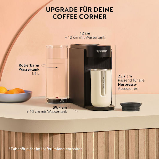 Krups Vertuo UP Kaffeekapselmaschine für Vertuo Kapseln Druckreiniger 15bar Tinten Schwarz