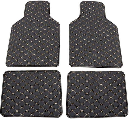 Set Front and Back Car Mats 4 Pieces Black