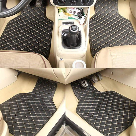 Set Front and Back Car Mats 4 Pieces Black