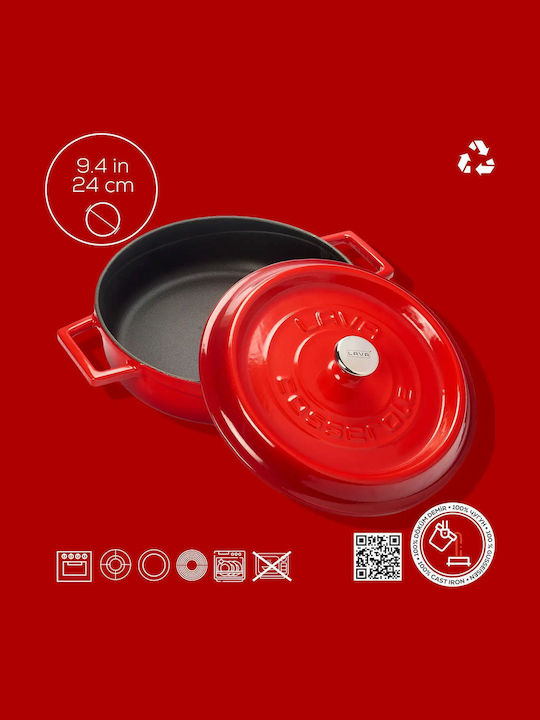 Lava Oală Joasă din Fontă 4,7l / 24cm