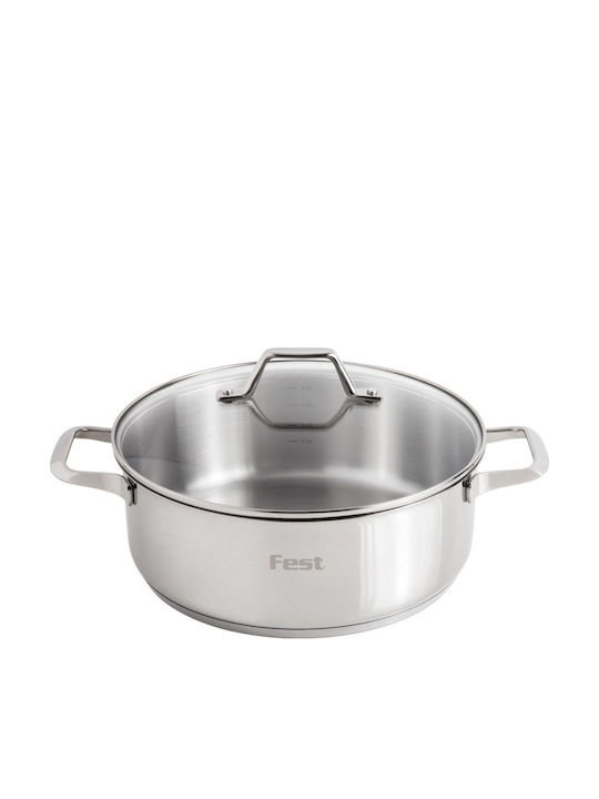 Fest Ανοξείδωτη Ρηχή Κατσαρόλα 6lt / 28cm