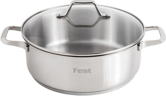 Fest Stainless Steel Shallow Pot 6lt 28cm