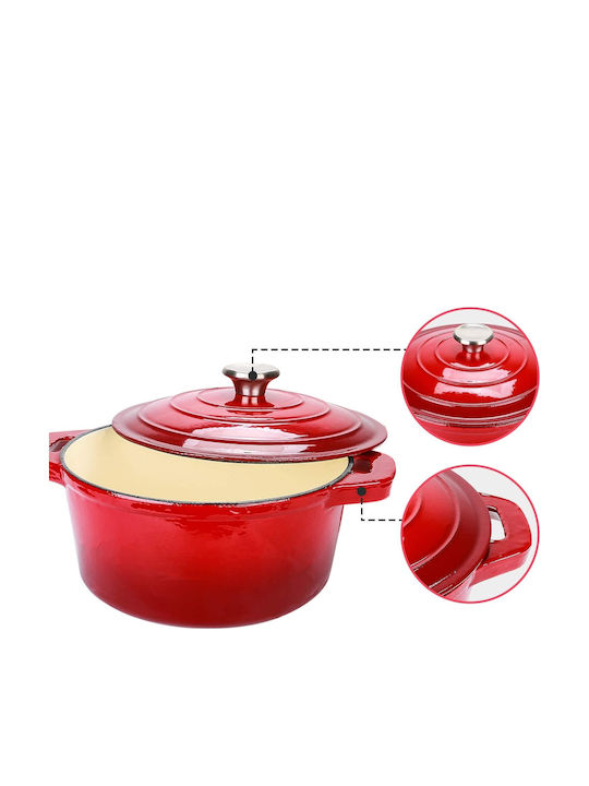 ArtGaz JTA22 Deep Pot made of Cast Iron 2.6lt / 22cm Red