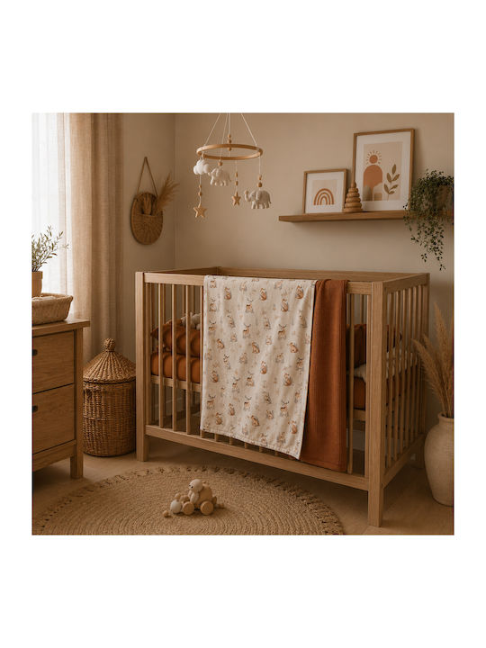 Grandes Suenos Blanket Nursery Swaddling Blankets Cotton Brown 75x100cm