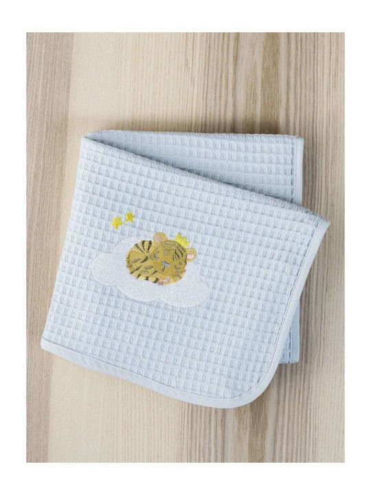 Nima Waffle Nursery Swaddling Blanket Blue 80x110cm