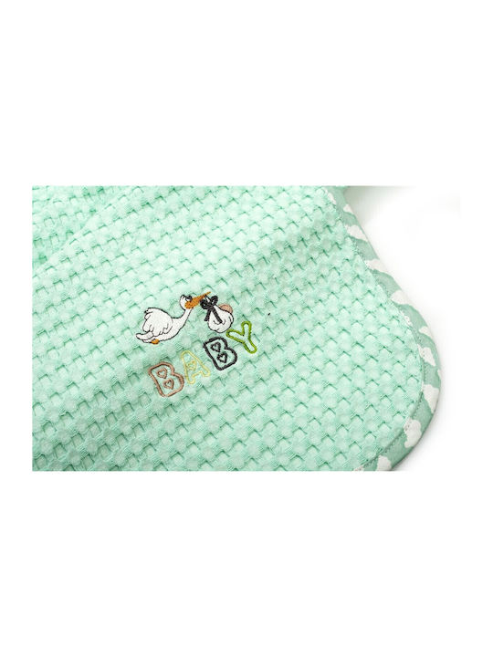 Dimcol Nursery Swaddling Blanket Stork Waffle Green 80x110cm
