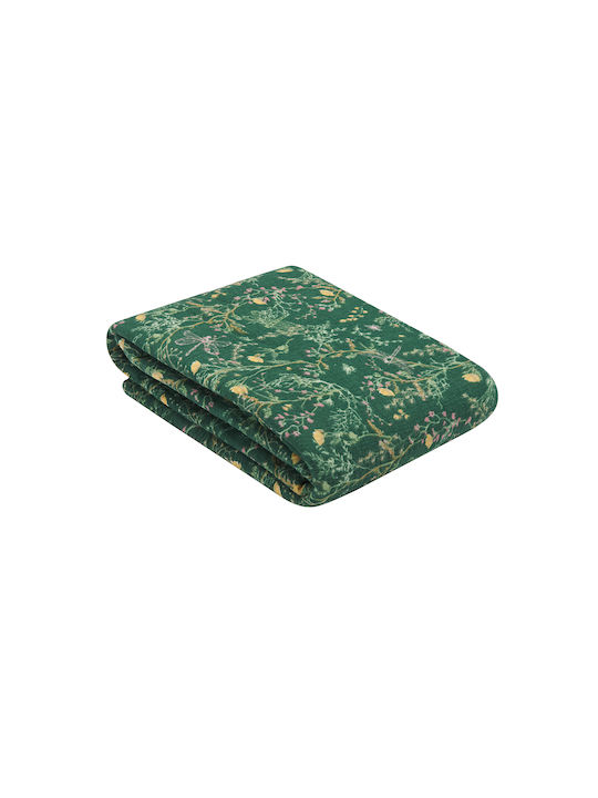 Kikka Boo Одеяло Детски пелени за пелени Secret Garden 100% памук Зелено Green 100x100см.