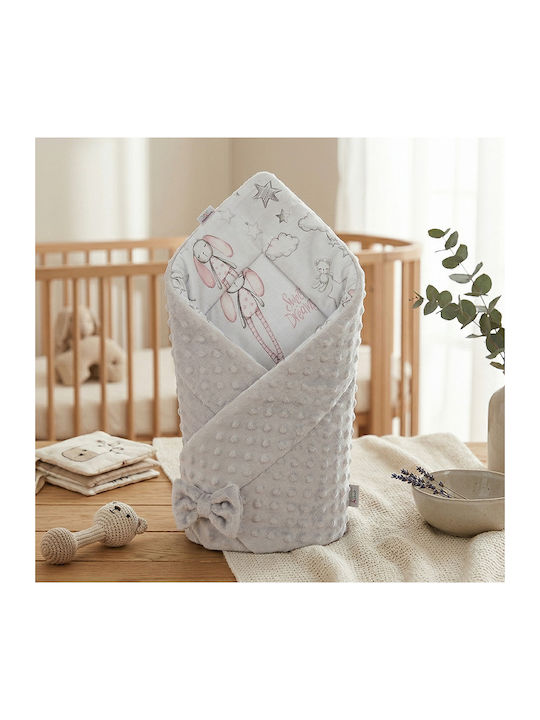 Qmini Babydecke Wickeltücher für Kinderzimmer Baumwolle Graue Rabbit Night 80x80cm