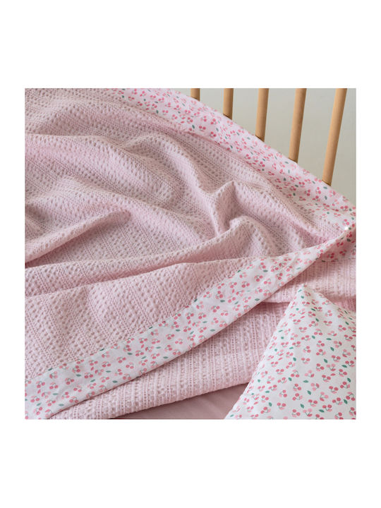 Kentia Cot Cotton White Cot Blanket 100x140cm