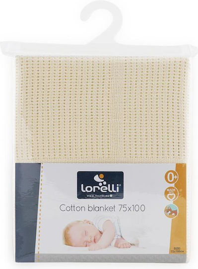 Lorelli Κουβέρτα Αγκαλιάς & Λίκνου Βαμβακερή Μπεζ 75x100εκ.