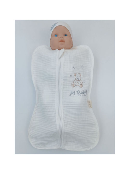 SteweHome Baby Blanket Nursery Swaddling Cotton White 100x100cm