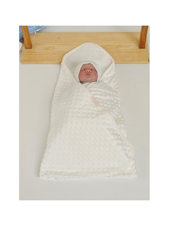 SteweHome Nursery Swaddling Cotton Ecru Blanket 100x90cm
