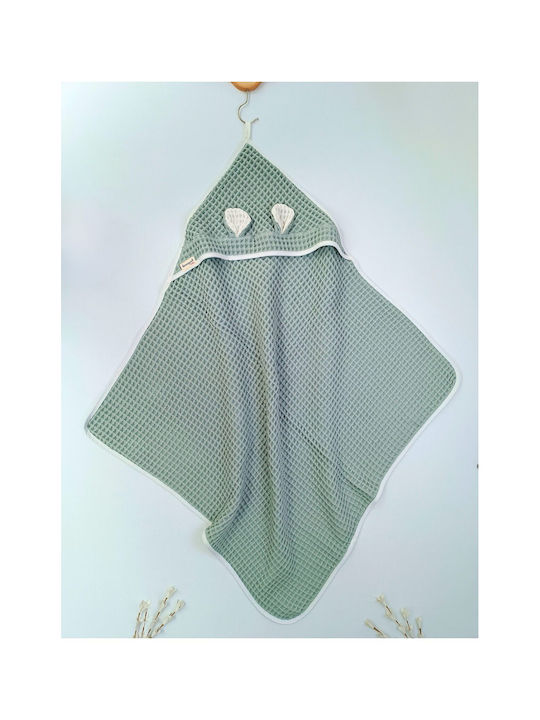 SteweHome Baby Blanket Nursery Swaddling Cotton Green 100x100cm