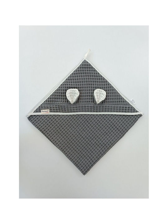 SteweHome Baby Blanket Nursery Swaddling Cotton Gray 100x90cm