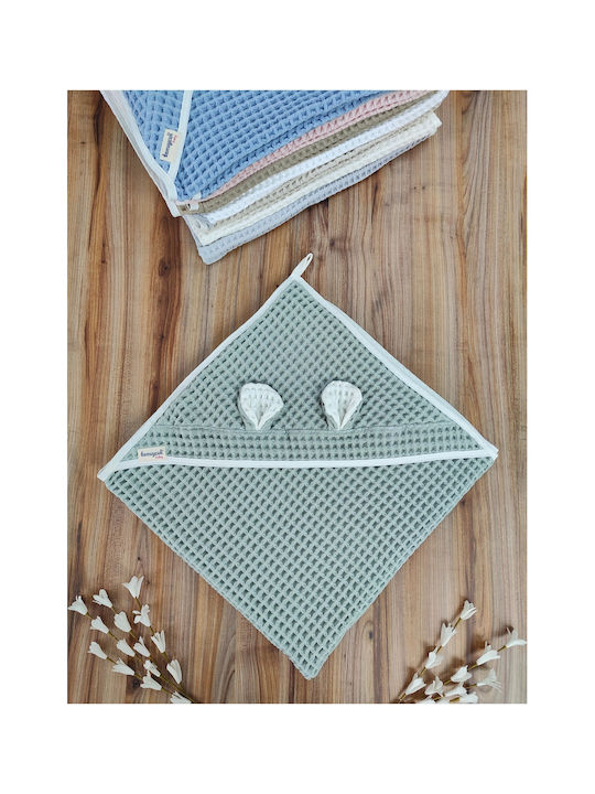 SteweHome Baby Blanket Nursery Swaddling Cotton Green 100x100cm