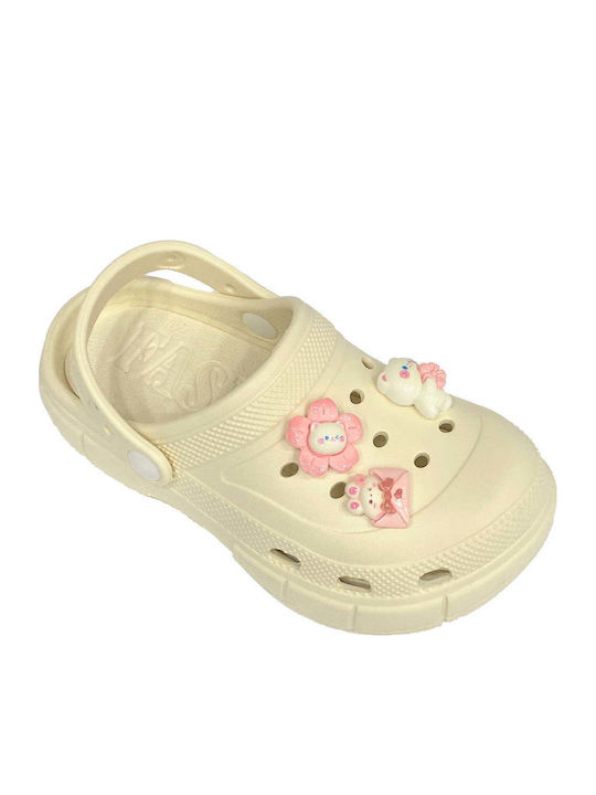 Kids Beach Clogs Beige