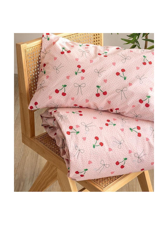 Palamaiki Set Baby Crib Sheets Cotton Fitted My Kingdom Pink 70x140cm 3pcs