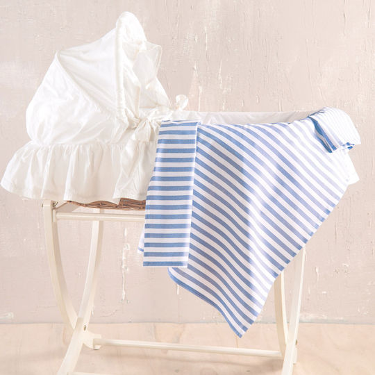 Rythmos Baby Cradle Sheet Cotton Light Blue 80x110cm