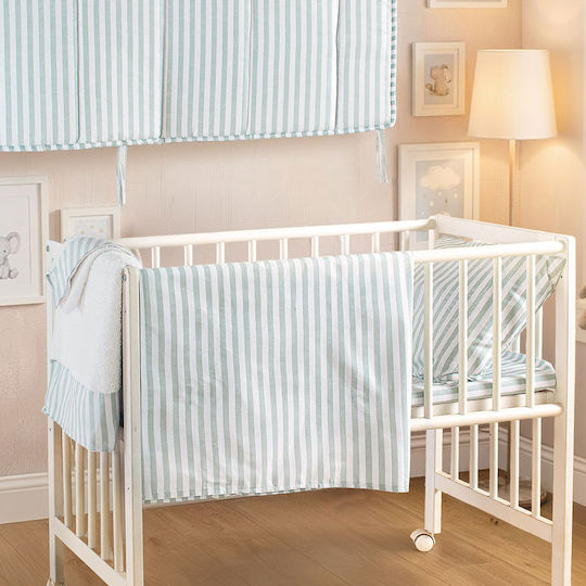 Rythmos Set Baby Crib Cotton Green Sheets 120x160cm 3 Pieces