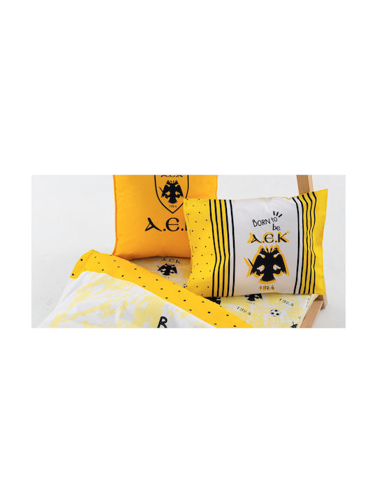 Palamaiki Set Baby Sheets Crib Cotton Fitted Yellow 75x140cm