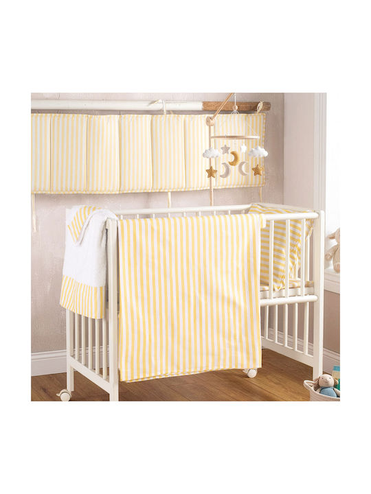 Rythmos Set Baby Bettlaken Für Krippe Baumwolle Gelbe 3Stücke