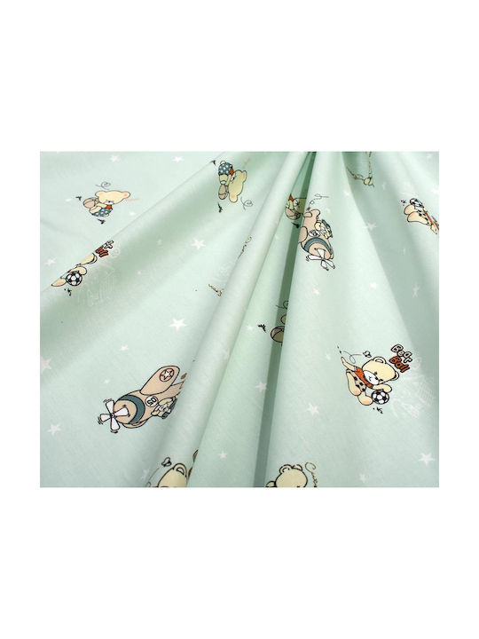 Dimcol Dimcol Baby Bettlaken Für Wiege Baumwolle Bear's Playtime 593 Grüne 80x110cm