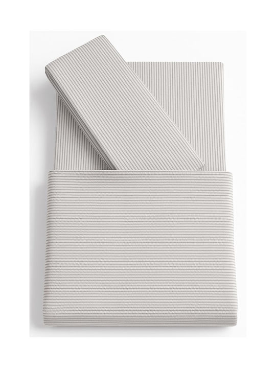 Beboulino Rige Lines Baby Sheets Set Crib Cotton Beige 95x150cm 2pcs