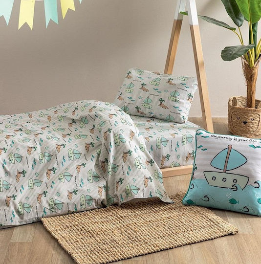 Palamaiki Baby Bettlaken Set Für Krippe Baumwolle Angepasst My Kingdom Beige 70x140cm