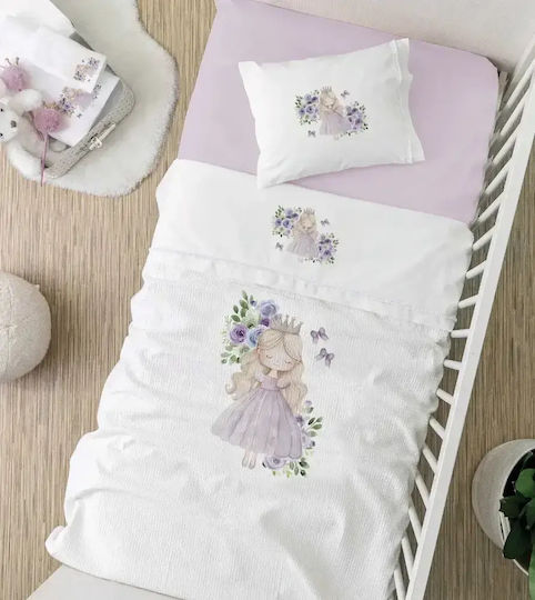 Borea Set Baby Sheets Crib Cotton Lily White 120x160cm