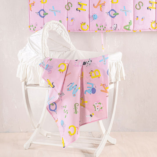 Rythmos Baby Cradle Sheet Cotton Pink 80x110cm