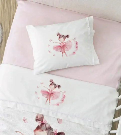 Borea Set Baby Sheets Crib Cotton Balletto White 120x160cm
