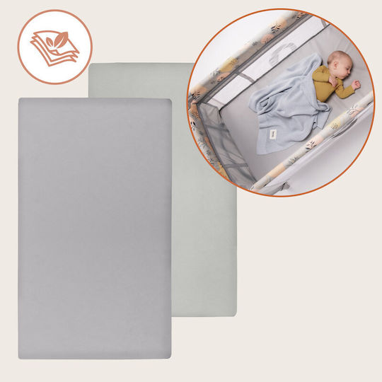 Lionelo Set Baby Sheets Crib Cotton White 120x60cm