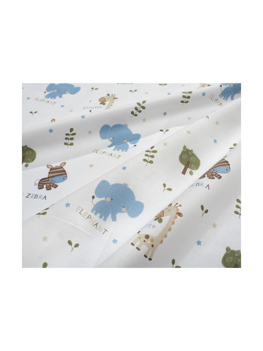Dimcol Set Baby Crib Cotton Sheets Happy Safari 711 Multicolour 120x160cm 3 Pieces