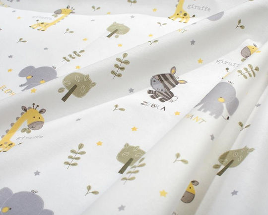 Dimcol Подредба Детски Чаршафи За Количка Памучни Happy Safari 713 Многоцветни 120x160см 3 Бройки