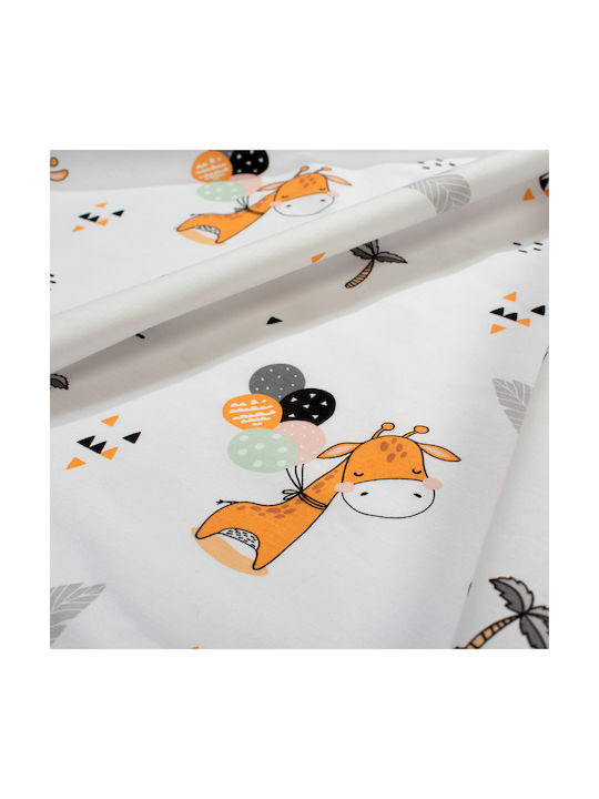 Dimcol Set Baby Crib Cotton Sheets Giraffe Multicolour 120x160cm 3 Pieces